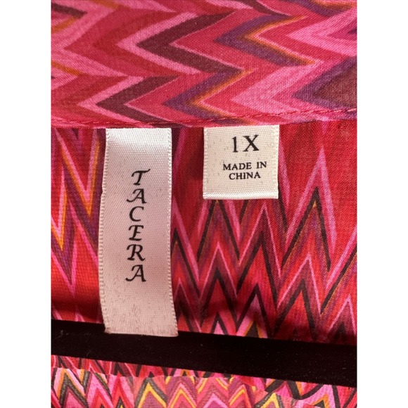 Tacera Multicolor Sheer Dress Swimsuit Coverup Sz 1X Chevron Geometric Boho - Picture 3 of 5